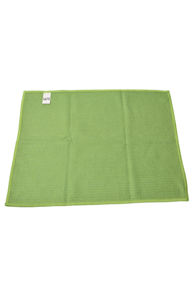 Green textured Cleaning Cloth with a brand label on a white background