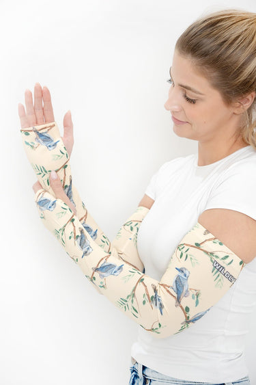 Cycling Protection Sleeves - Kookaburra Cream - Wildlyready