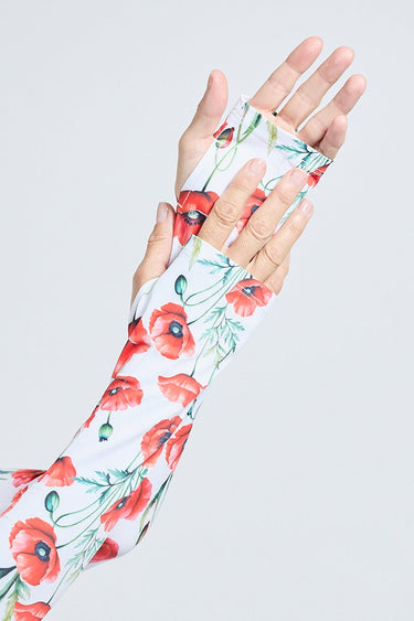 Cycling Protection Sleeves - Poppy White - Wildlyready