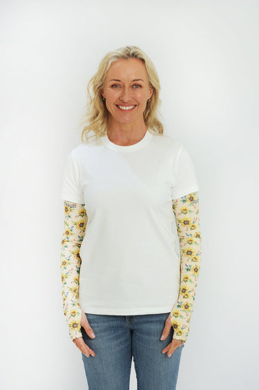 Cycling Protection Sleeves - Sunflower Cream - Wildlyready