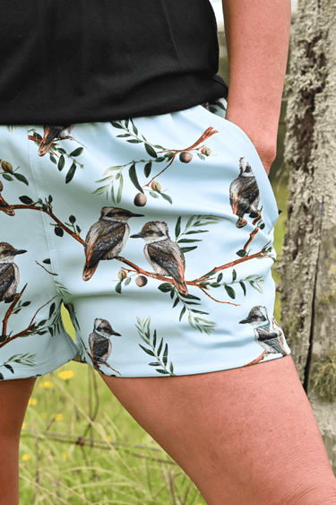 Everyday Outdoor Footy Shorts With Zip Pockets - Kookaburra Light Blue - Wildlyready