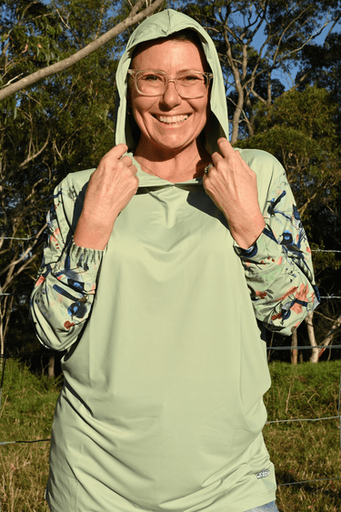Everyday Outdoor UV Hoodie - Blue Wren Green - Wildlyready