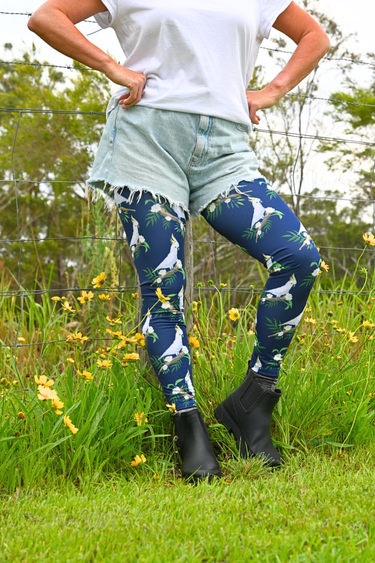 Gardening Protection Leg Sleeves - Cockatoo Blue - Wildlyready