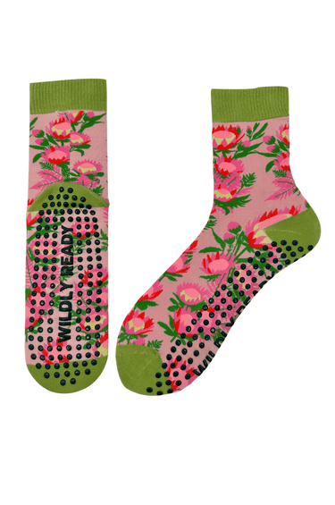 Grip Socks - Protea Pink - Wildlyready