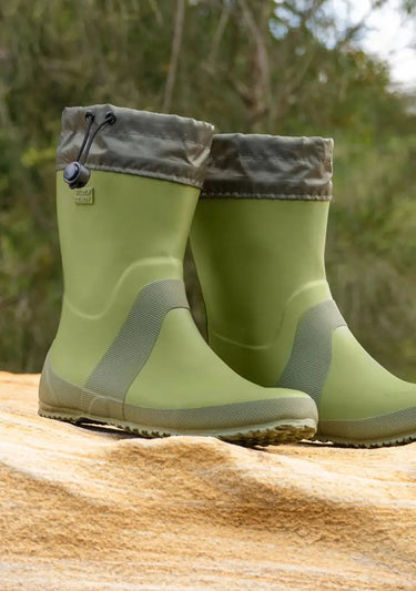 Isabella Barefoot Rain Boots - Dark Green - Wildlyready