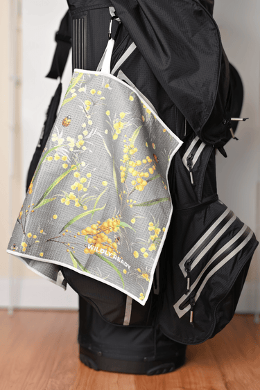 Premium Waffle Golf Towel - Wattle Grey - Wildlyready