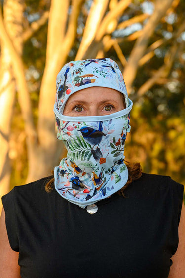 Sun Balaclava UPF 50+ - Blue Wren Light Blue - Wildlyready