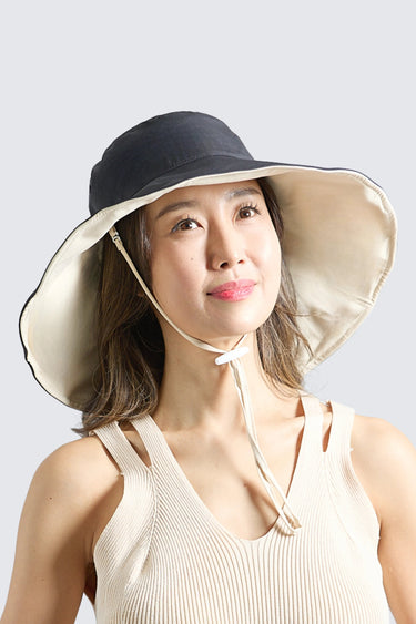 The Mariner Ultra Wide Brim Hat UPF50+ Black Cream - Wildlyready