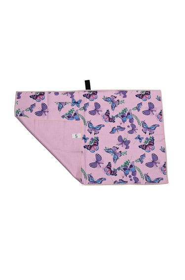 Wildly Ready Waffle Tea Towel - Butterfly Pink - Wildlyready 1