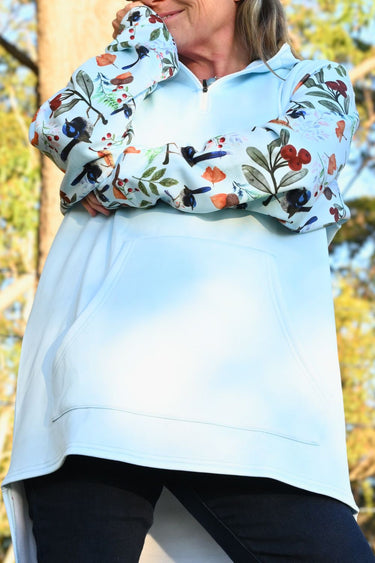 Outdoor Longtail Hoodie - Blue Wren Blue