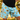 Person wearing light blue shorts with bee and flower pattern in a natural setting