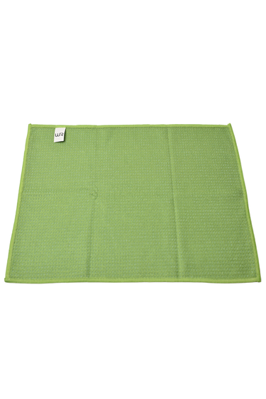 Green textured Cleaning Cloth with a brand label on a white background
