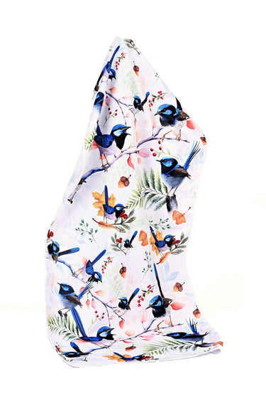 Cooling Towel - Blue Wren White - Wildlyready