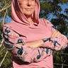 Everyday Outdoor UV Hoodie - Blue Wren Dusty Pink - Wildlyready