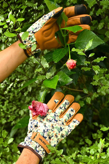 Gardening Gloves - Blue Wren Cream - Wildlyready