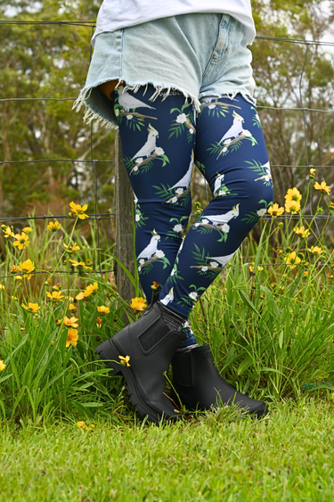 Gardening Protection Leg Sleeves - Cockatoo Blue - Wildlyready