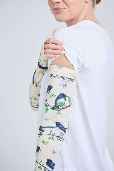Gardening Protection Sleeves - Willie Wagtail Cream - Wildlyready