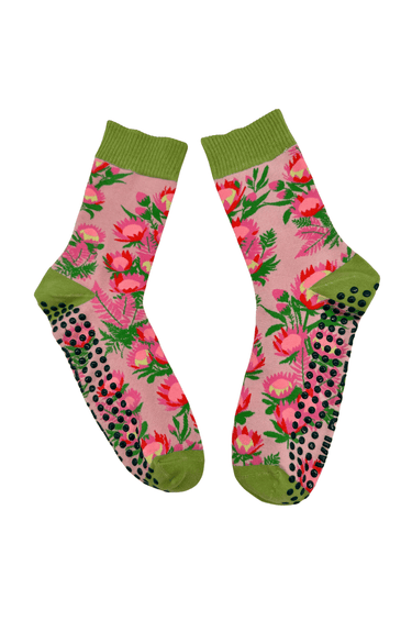 Grip Socks - Protea Pink - Wildlyready