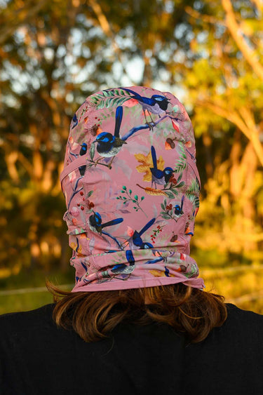 Sun Balaclava UPF 50+ - Blue Wren Dusty Pink - Wildlyready
