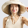 The Seabreeze Wide Brim Linen - Cotton Hat UPF50+ - Beige - Wildlyready