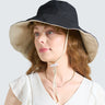 The Seabreeze Wide Brim Linen - Cotton Hat UPF50+ Black - Wildlyready