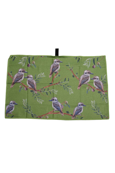 Wildly Ready Waffle Tea Towel - Kookaburra Green - Wildlyready
